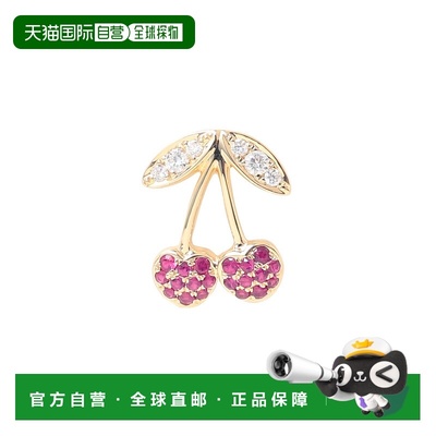 1h可退 日本直邮Bijou de M 女士樱桃形状耳环 K18黄金镶嵌红宝石