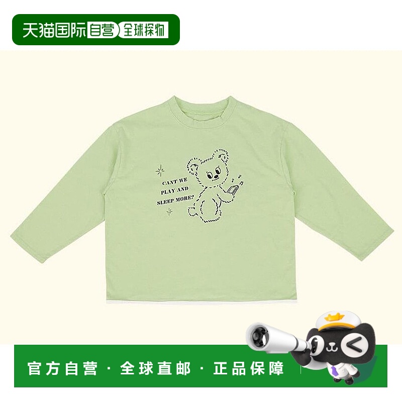 1h可退 日本直邮P:chees 儿童宽松熊图案贴边长袖T恤 18-3605-711