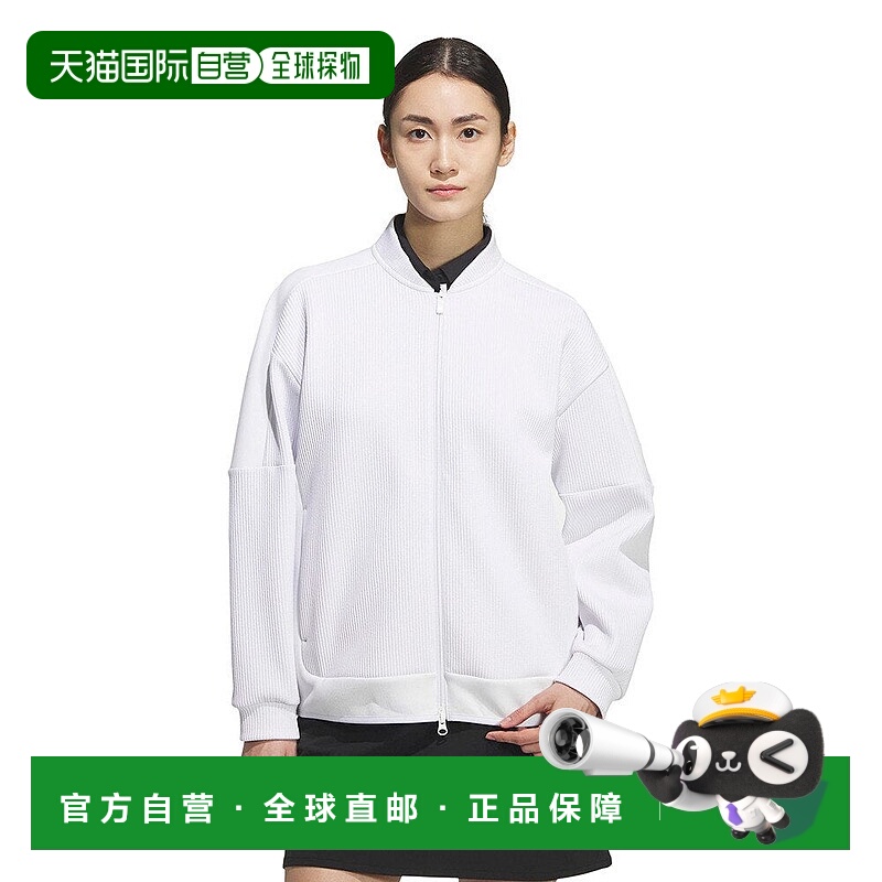 日本直邮adidas 女士 C.R 面料混合全拉链夹克[JWK06-JM2986 W]