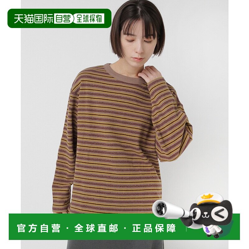 1h可退 日本直邮RNA-N 女装 宽松多色块拼接条纹长袖T恤 IM2563/m