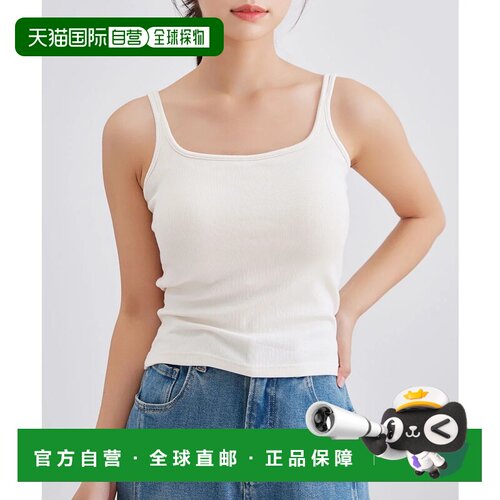 日本直邮Lace Ladies 蕾丝女士吊带背心 假层叠设计带胸垫薄绒内