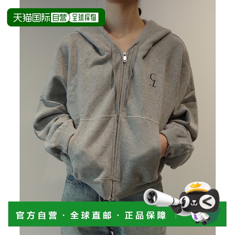 1h可退 日本直邮CLANE 女装短款连帽衫 全棉材质配色刺绣LOGO 401