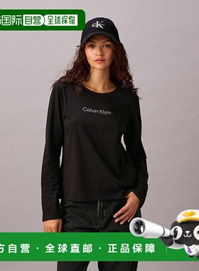 1h可退 日本直邮Calvin Klein 女士修身长袖标准logoT恤 47D281G