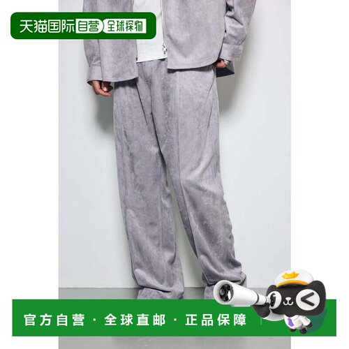 日本直邮MOUSSY 仿绒面皮锥形宽松裤 灰色