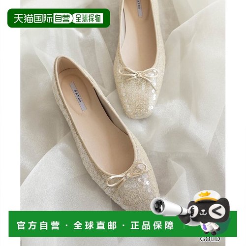 日本直邮RANDA 方形头芭蕾鞋 RA041BW14671 黑色芭蕾舞鞋