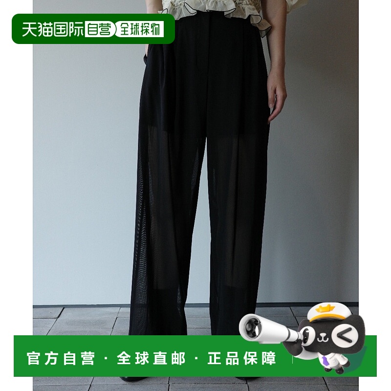 1h可退 日本直邮CLANE 女装轻盈网纱褶皱裤 透肤设计 里衬短裤 40