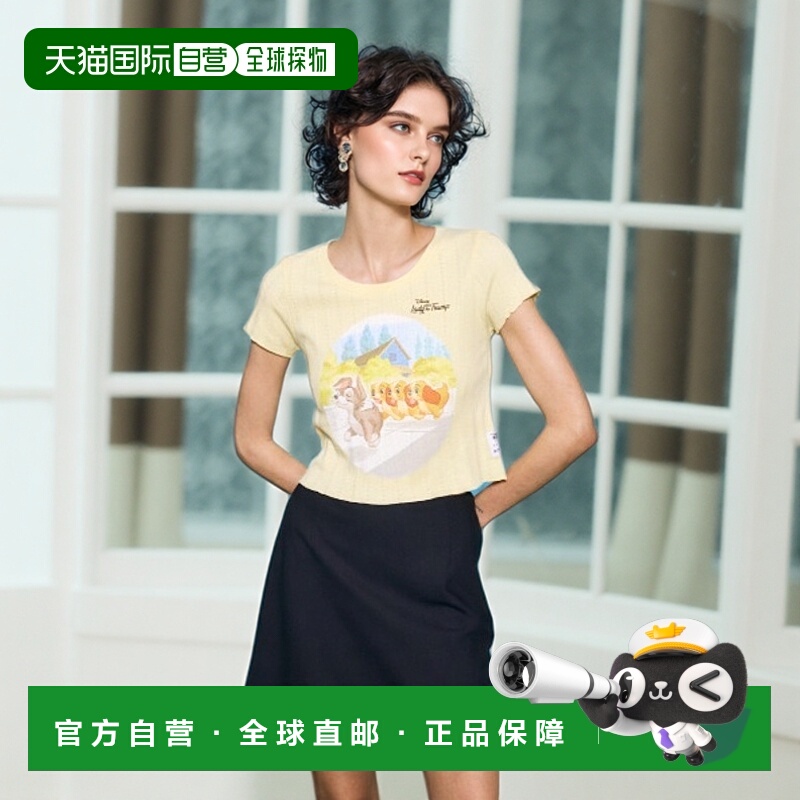 1h可退 日本直邮Disney女士《Lady and the Tramp》卡通图案T恤 0