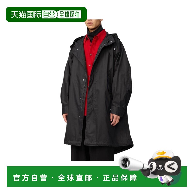 日本直邮Uniqlo/优衣库连帽拉链宽松中长款时尚鱼尾风衣男女同款