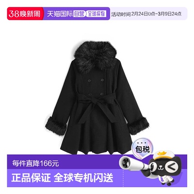 日本直邮GRL毛绒领口袖口可拆卸含腰带A字廓形皮草大衣外套ZE913