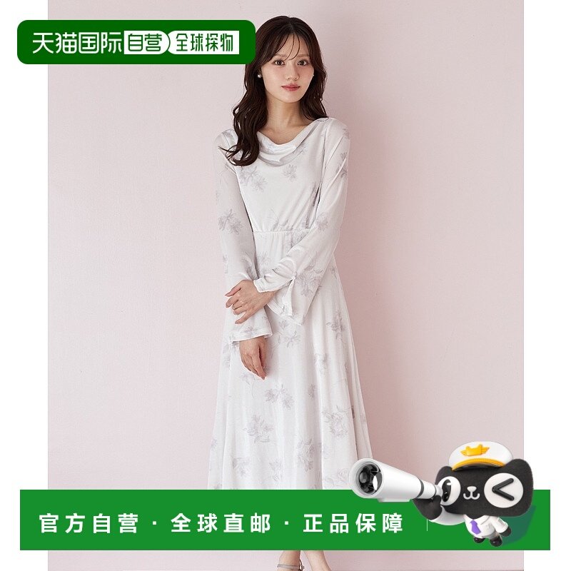 1h可退 日本直邮tocco closet 女装 花卉印花仿绒感垂坠领背系带