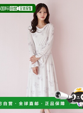 1h可退 日本直邮tocco closet 女装 花卉印花仿绒感垂坠领背系带