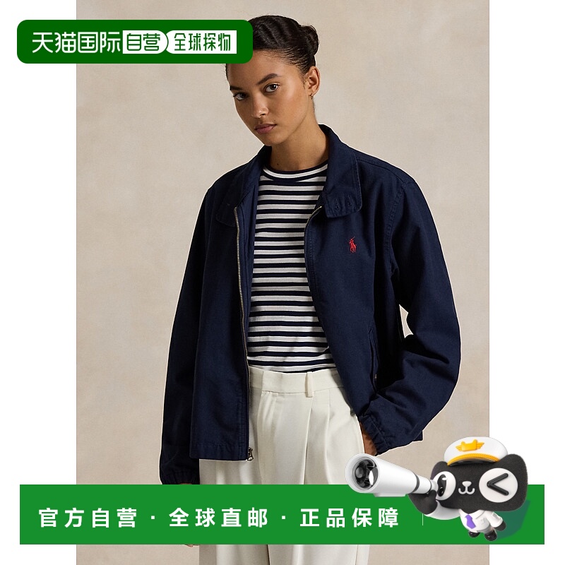 日本直邮Polo Ralph Lauren SS24 小马刺绣拉链宽松立领休闲夹克