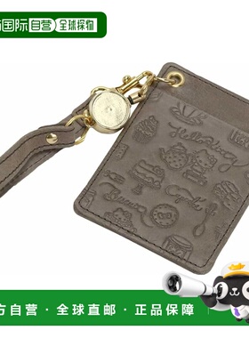 【日本直邮】HELLO KITTY 本革拉绳卡包 灰色 87072