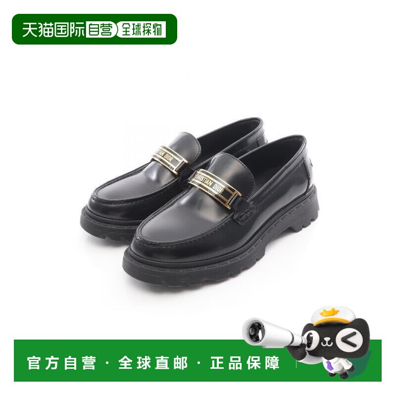 日本直邮中古Dior迪奥女A级95新loafers乐福鞋牛皮鞋黑色