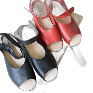 日本直邮ORINOCO trippen Orinoco 踝带木凉鞋 皮革凉鞋