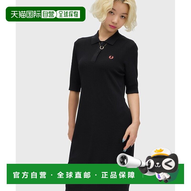 日本直邮FRED PERRY 女装 针织 Polo 衫 连衣裙 半透宽松设计 D11