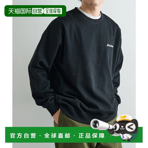 日本直邮Dickies 内抓绒背部刺绣印花圆领卫衣 5422-9702 黑色