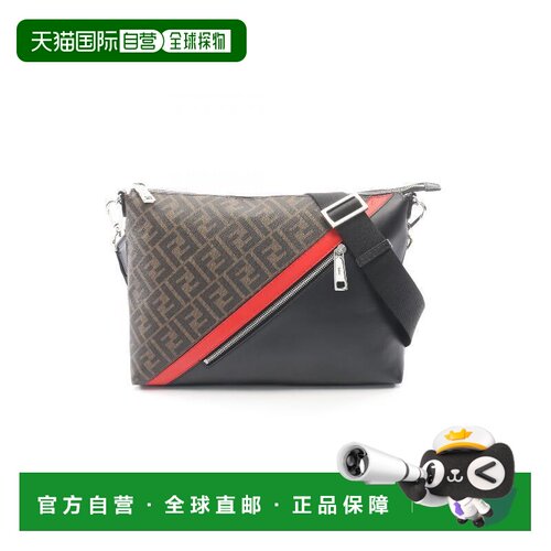 日本直邮中古Fendi芬迪男包B级9新Messenger bag邮差包斜挎包