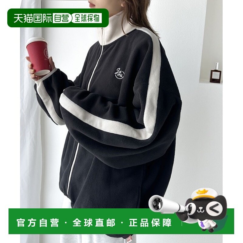 1h可退 日本直邮Java女士运动风格刺绣Logo侧线配色全拉链上衣 轻