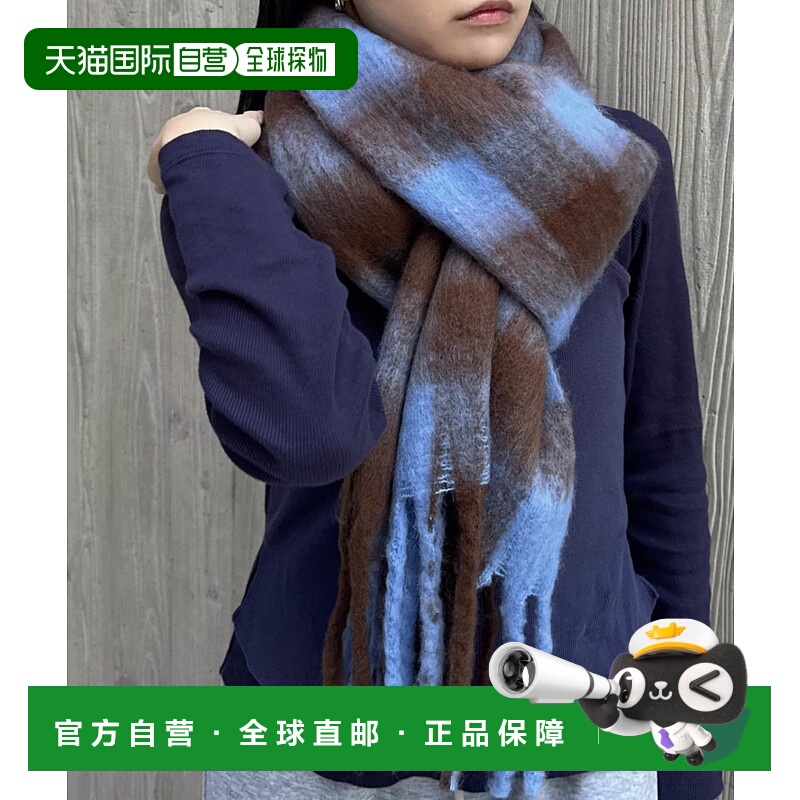 1h可退 日本直邮Lattice 男女同款 彩色大格纹 仿毛感围巾 SL25A4