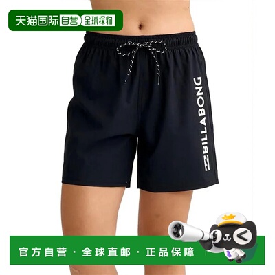 日本直邮BILLABONG 女士泳装 平角泳裤 冲浪短裤 MIDDLE 标志 黑
