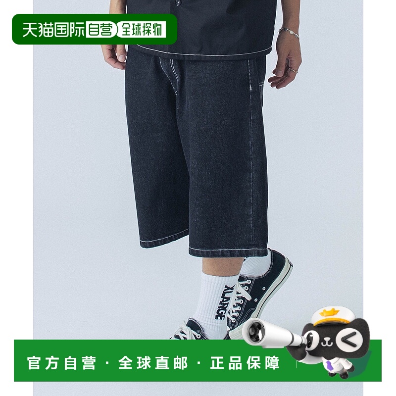 1h可退 日本直邮XLARGE 男女通用OLD ENGLISH刺绣宽松牛仔短裤 10