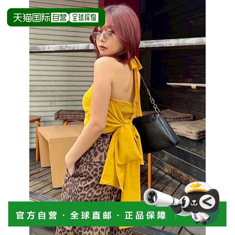 1h可退 日本直邮EVRIS 女装 荷叶边挂脖背带绑带设计上衣 3725404