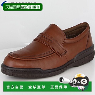 日本直邮Moonstar 舒适皮鞋男士SPH7482深棕色软皮防水4E鞋鞋用品