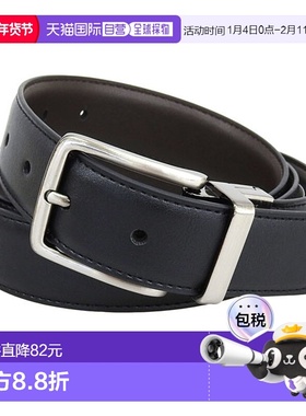 日本直邮Tommy Hilfiger 男士腰带尺码 42/105黑色和棕色皮革11TL