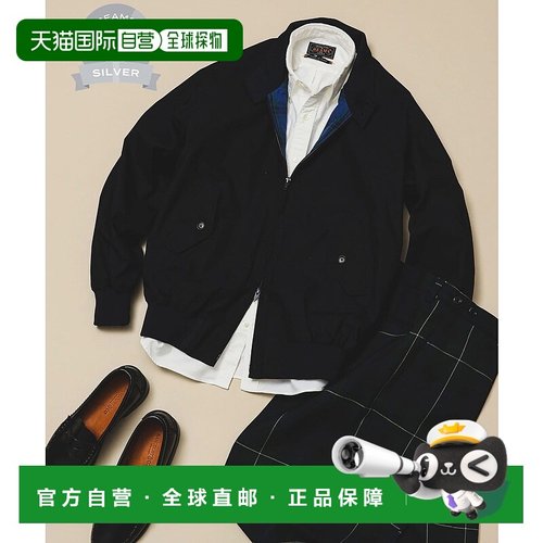 1h可退 日本直邮BARACUTA 男装 经典宽松G9夹克 黑色卫队格纹里布