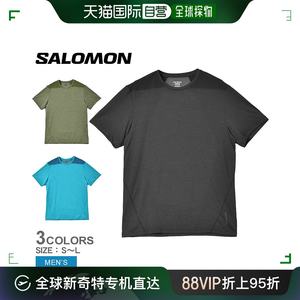 日本直邮 SALOMON OUTLINE SS TEE男士黑黑绿 LC2116900 LC22343