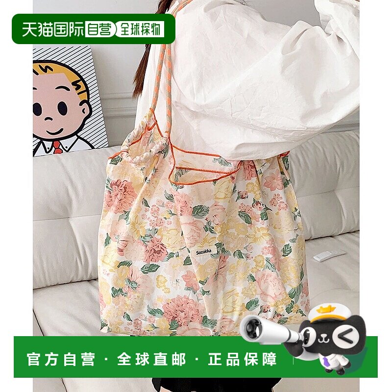 日本直邮florge 花卉丝带满版图案购物袋 环保袋 副包 [FL8218AW0