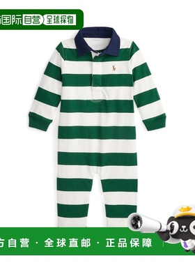 日本直邮Ralph Lauren Baby Boy 条纹棉质橄榄球连身工作服 [1000