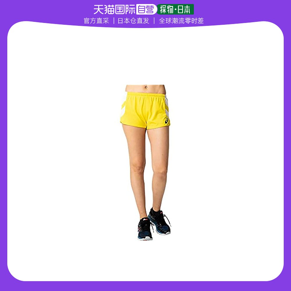 【日本直邮】ASICS亚瑟士男士跑步短裤 2092A087女 亮黄/白  M