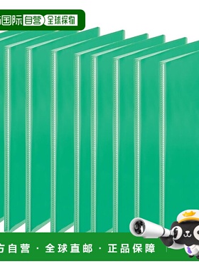 【日本直邮】Plus File 简易透明文件夹 A4 竖式 20格 10册 绿色