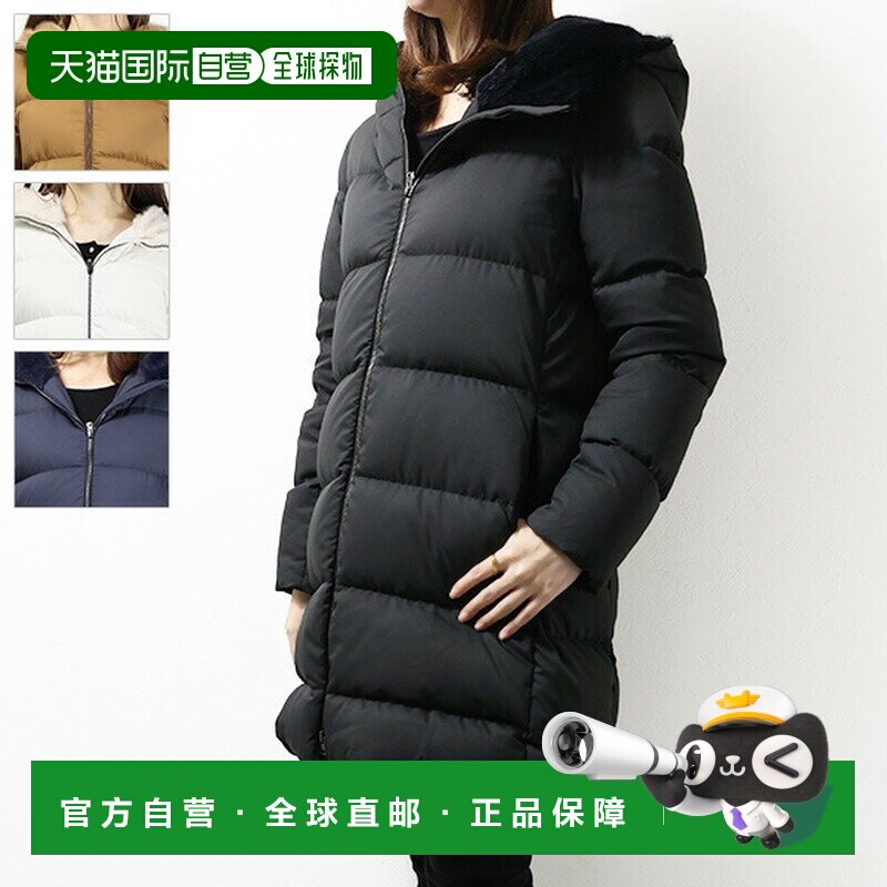 日本直邮HERNO A字型仿毛皮羽绒服A字型仿毛皮带帽防水中长款女士