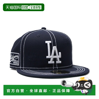 日本直邮NEW ERA 男女同款 59FIFTY 洛杉矶道奇 DAMAGE 蓝色 刺绣