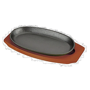 【日本直邮】PearlMetal 牛排铁盘24cm/小判金币形状/木头底盘带