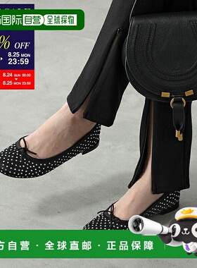 日本直邮Repetto 芭蕾舞鞋 V374SATST 女士水晶宝石平底高跟鞋缎