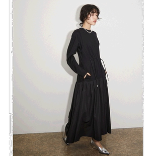 1h可退 日本直邮Adam et Rope'’ 女士环保款塔夫塔拼接连衣裙 适