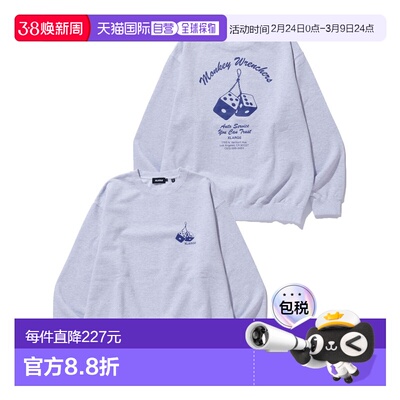 1h可退 日本直邮XLARGE 男女同款 MONKEY WRENCHERS 圆领卫衣 配