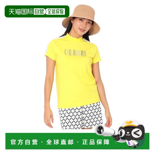 日本直邮Callaway 卡拉威高尔夫服装短袖立领衬衫镶水钻 C2613420