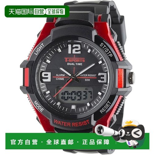 【日本直邮】CREPHA 数字指针防水计时表 TS-AD253-RD 男款 黑