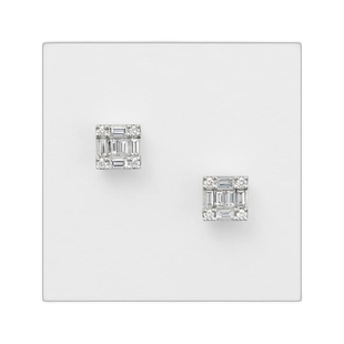 日本直邮日潮 agete 阿卡朵PT950/PT900钻石耳钉白色 均码宝石