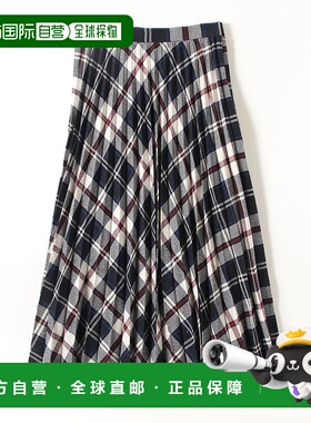 1h可退 日本直邮NEWYORKER 女装 纽约客格纹 长款百褶裙 25/51256