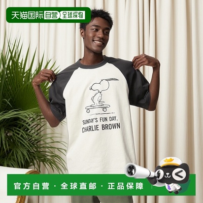 日潮跑腿UNIQLO优衣库 花生 UT 大版型短袖T恤 08 DARK GRAY 男女