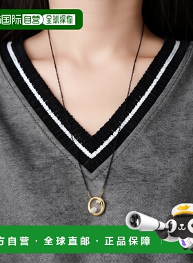 1h可退 日本直邮ete 女士珍珠钻石项链 淡水珍珠镶钻设计 优雅简