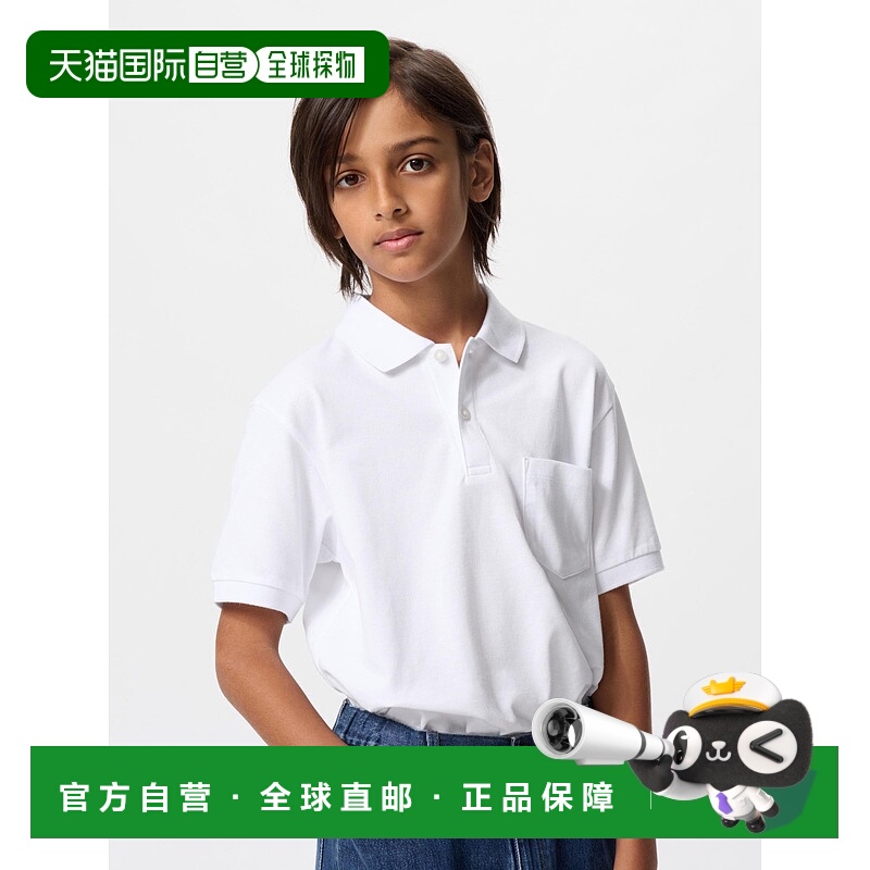 日潮跑腿UNIQLO优衣库 Dry Kanoko 口袋 Polo 衫 00 WHITE KIDS 1