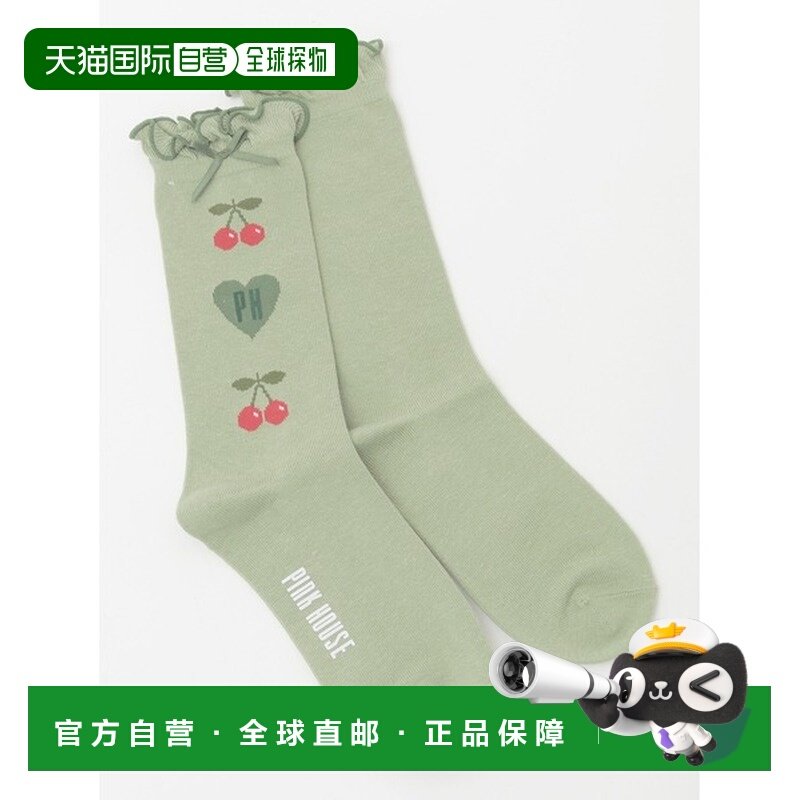 1h可退 日本直邮PINK HOUSE 女士 樱桃刺绣爱心袜 口红红可爱中筒,女士内衣/男士内衣/家居服,短袜,淘宝优惠券,粉丝福利购,淘宝优惠卷