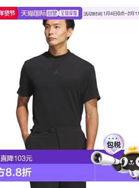 日本直邮adidas 吸汗速干高尔夫半袖莫克高领衬衫 LOI49-KF8982BL